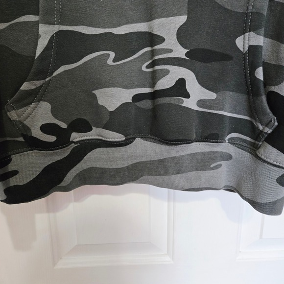 Mens Gray Camo Shark Saw Stay Above Water Hoodie Sweatshirt L - Picture 5 of 8